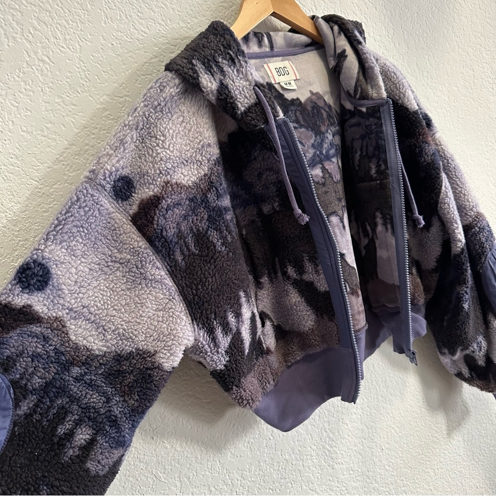 BDG Forest Sherpa Cropped Fleece Blue - Medium